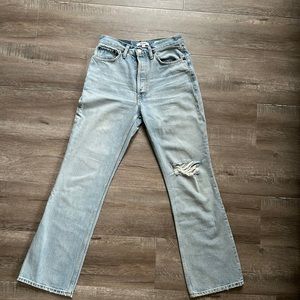 Re/Done 70s Bootcut High Rise Jeans Light Wash Size 28